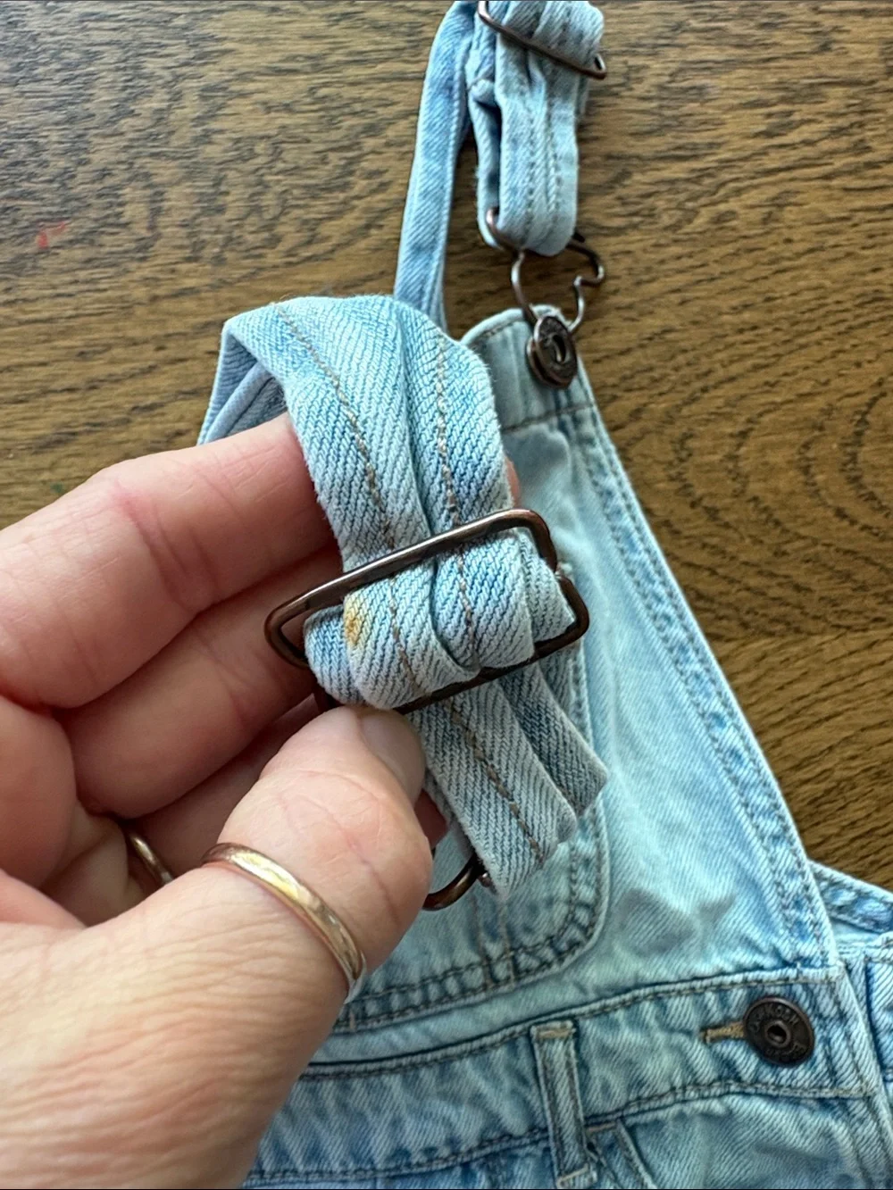 OshKosh B'gosh Light Blue Denim Short Overalls